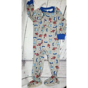 Carters Baby Boy Infant 18 Months Button Zipper Firetruck,Police Foot Loungwear